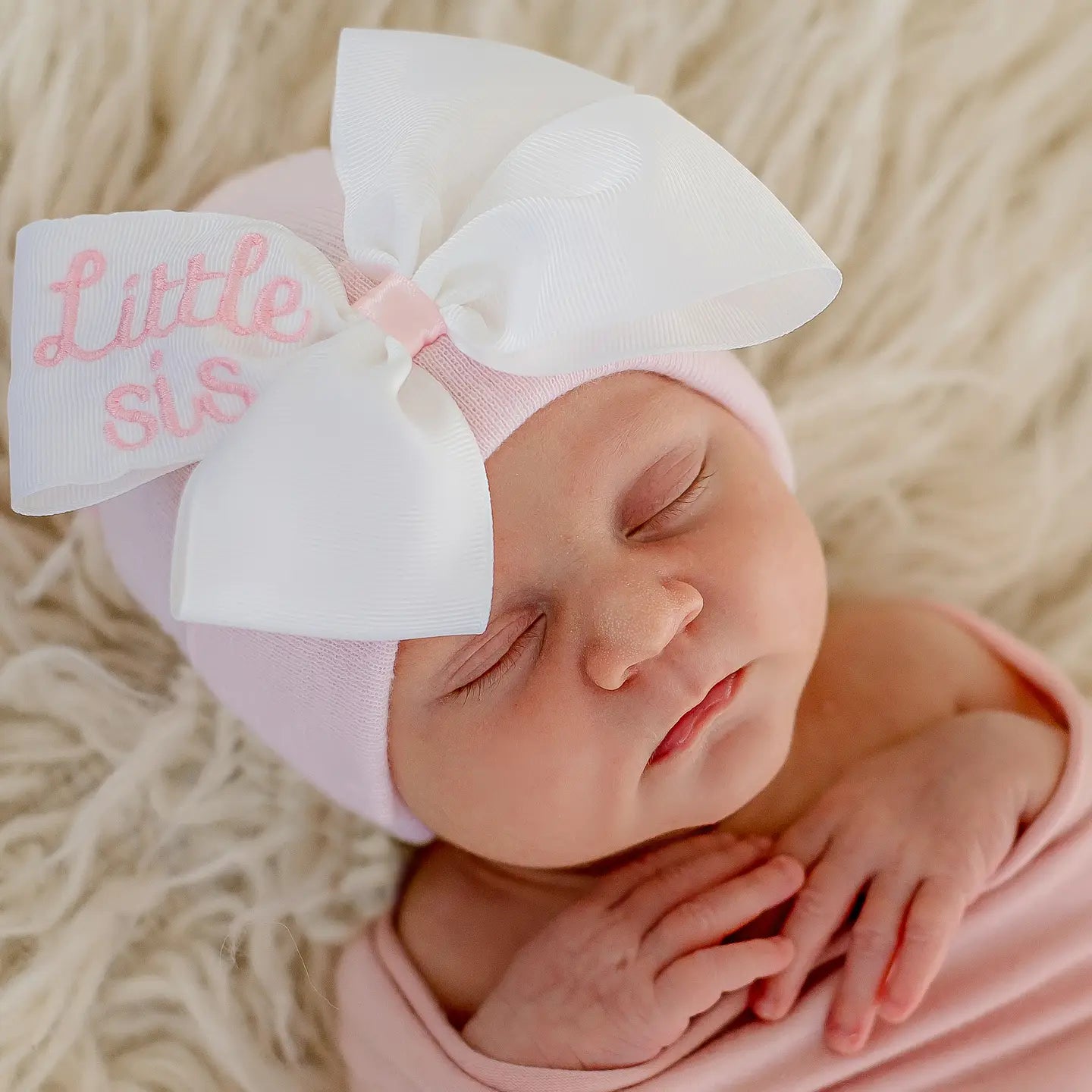 Lil Sis Ribbon Bow Nursery Hat