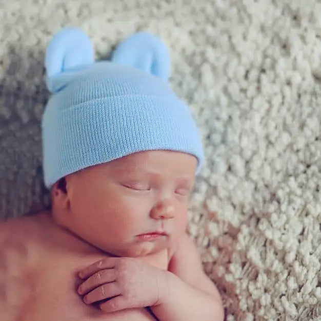 Baby Bear Newborn Hospital Hat (Blue)