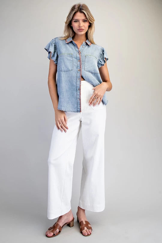 Soft Wash Denim Wide Leg