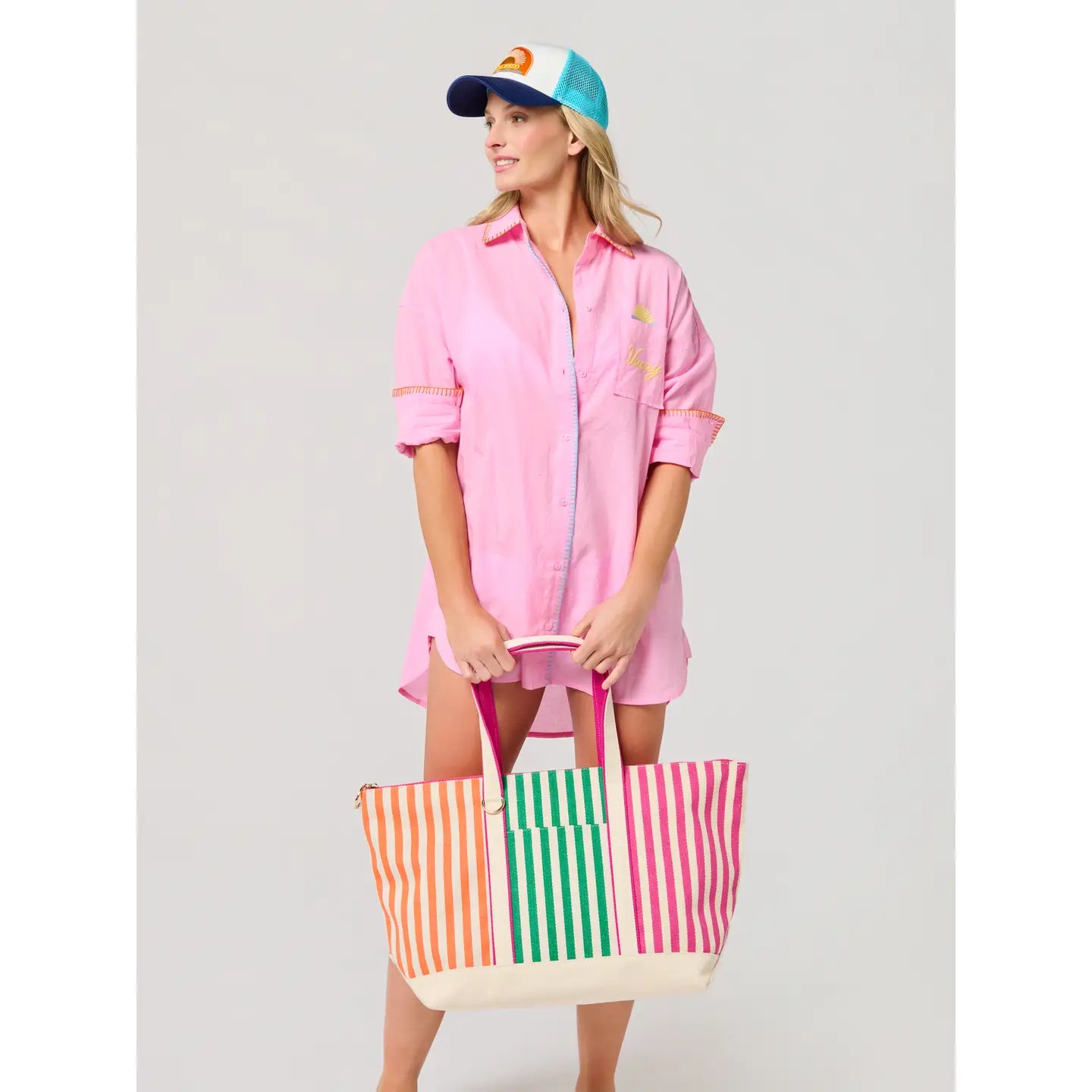 Candy Striped Everyday Tote