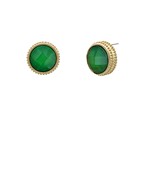 Faceted Round Stone Earrings