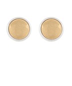 Mixed Metal Two Tone Round Post Earrings