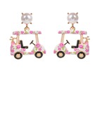 Pink Multi Golf Cart with Pearl Earrings