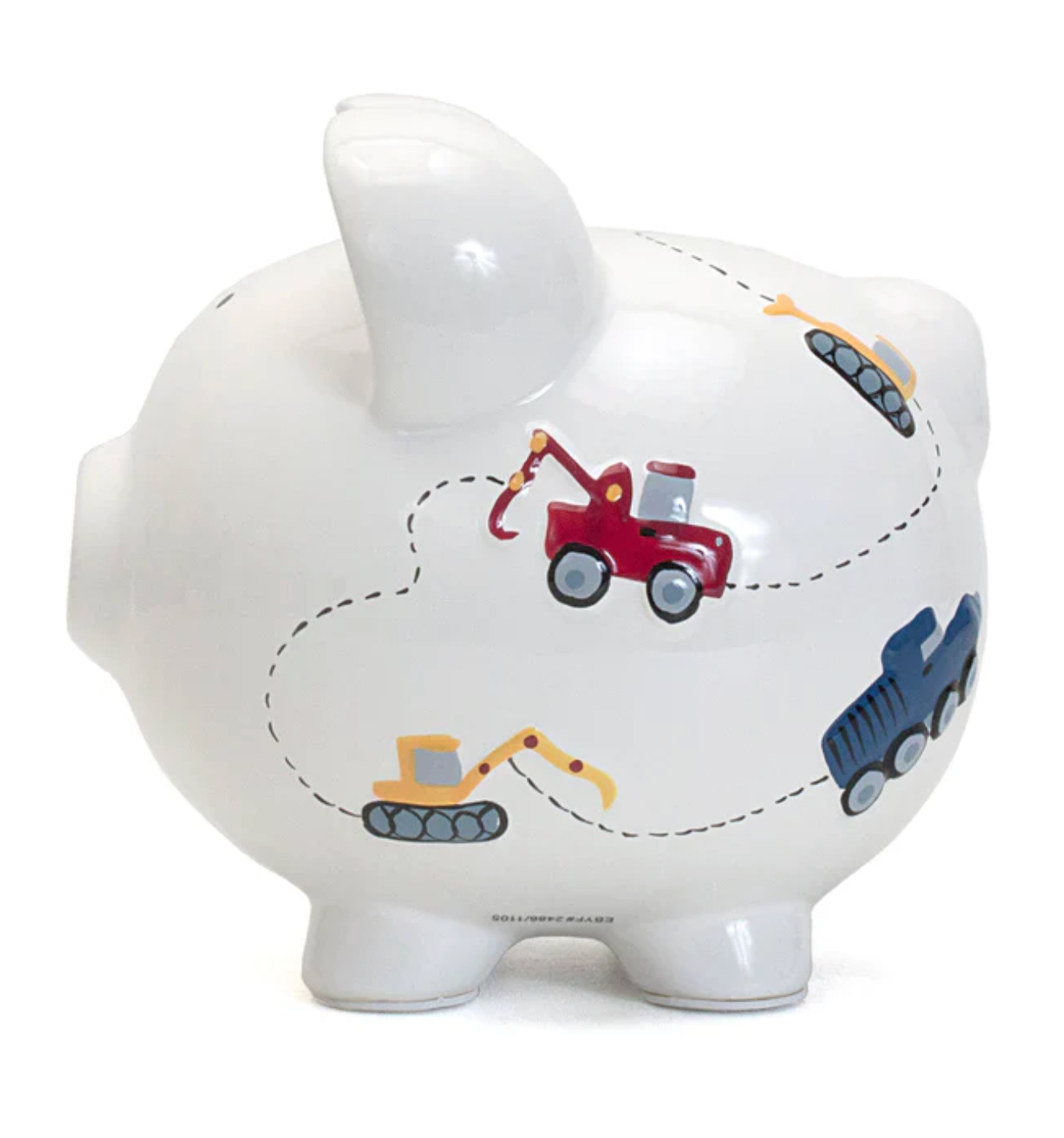 White Construction Large Piggy Bank