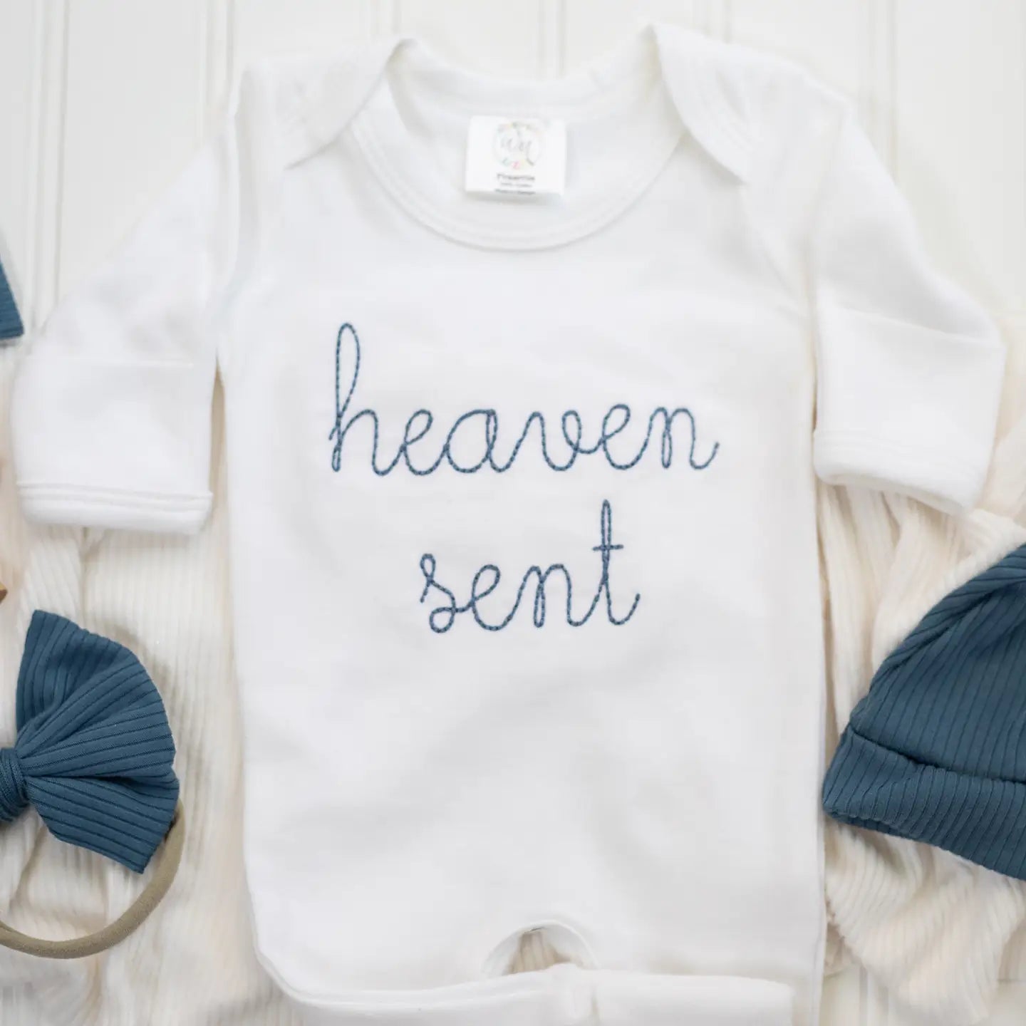 Heaven Sent Baby Boy Sleeper Onesie