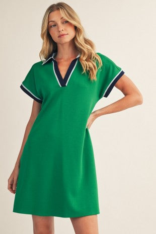 Kelly Green Midi Dress Scuba Knit