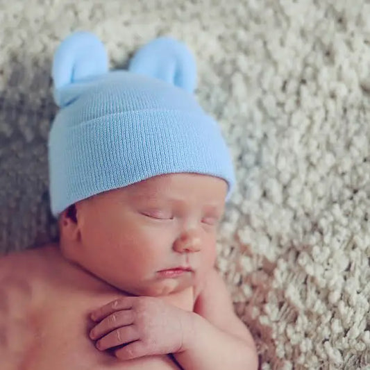 Baby Bear Newborn Hospital Hat (Blue)