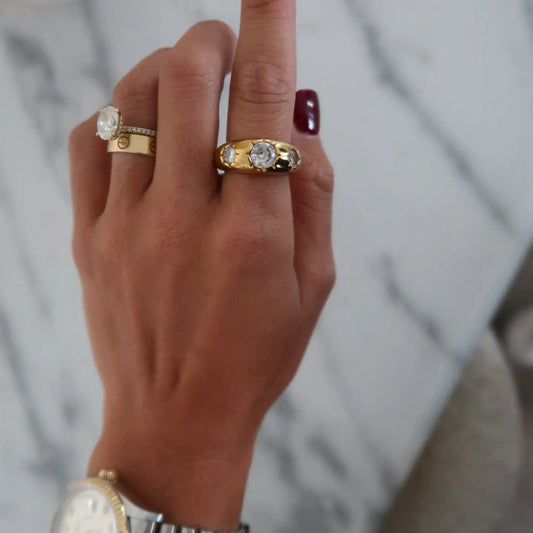 Shelby Three Stone Tarnish Resistant Ring (8)