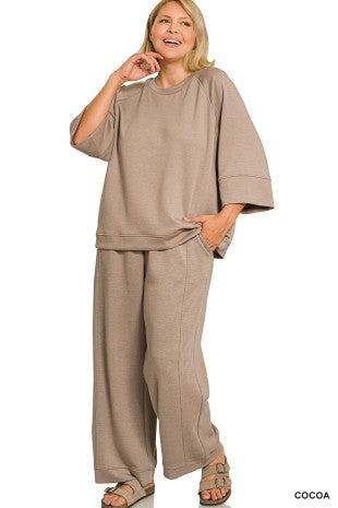Plus Sz 3/4 Sleeve Scuba Set