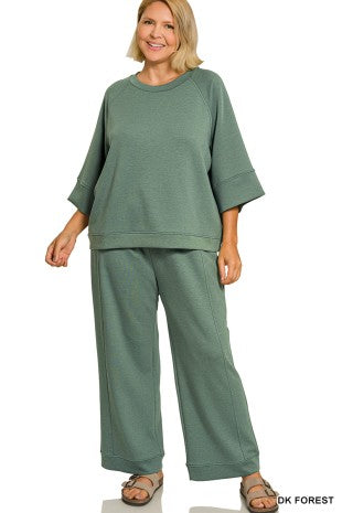 Plus Sz 3/4 Sleeve Scuba Set