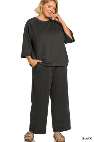 Plus Sz 3/4 Sleeve Scuba Set