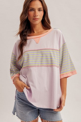 Sherbert Stripe Patch Top