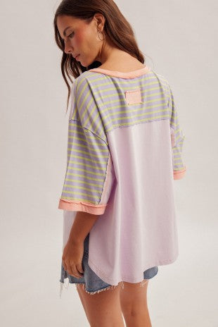 Sherbert Stripe Patch Top