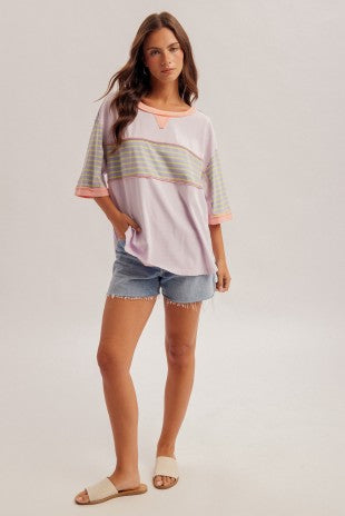 Sherbert Stripe Patch Top