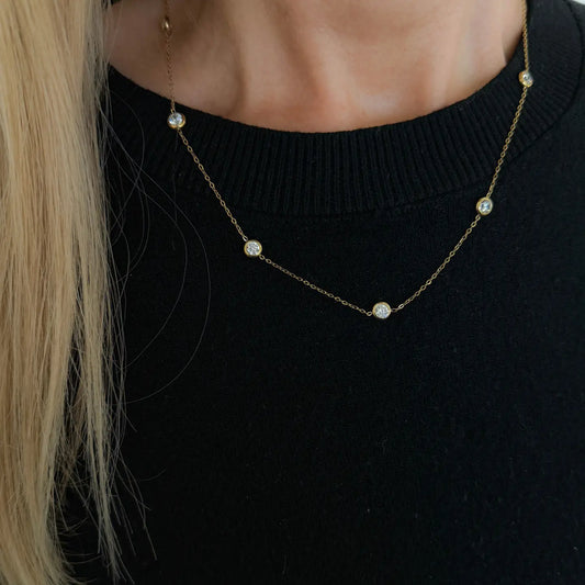Dainty Diamond Necklace (waterproof)