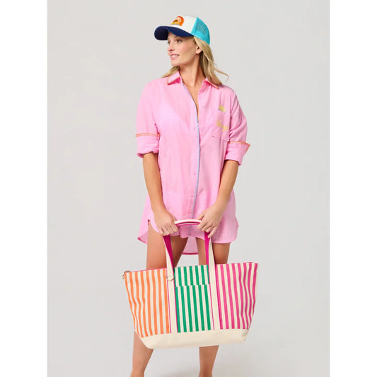 Candy Striped Everyday Tote