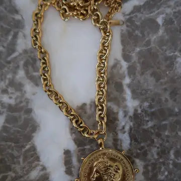 Gold Coin Necklace (Waterproof)