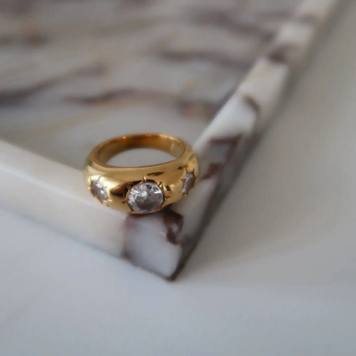 Shelby Three Stone Tarnish Resistant Ring (8)