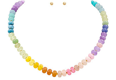 Multi Color Stone Necklace Set