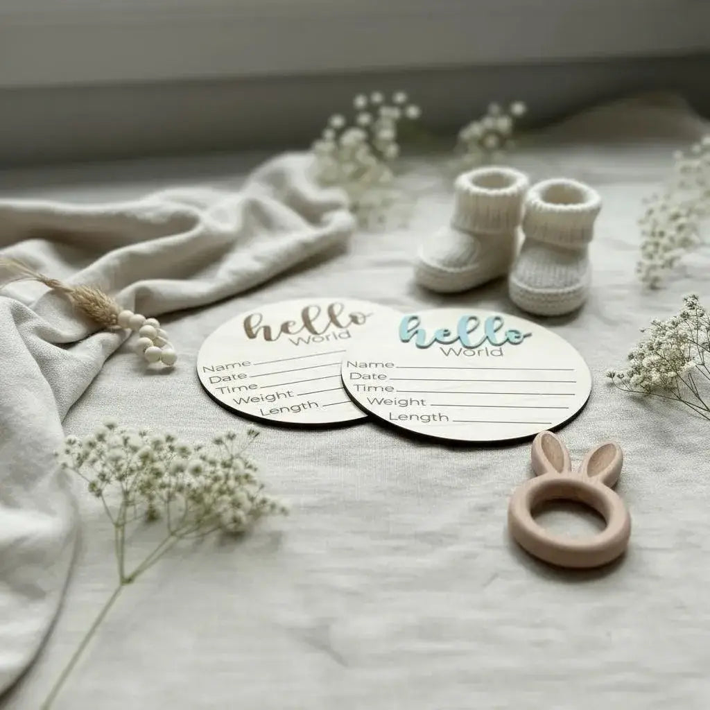 Personalized Baby Birth Announcement Sign | Hello World