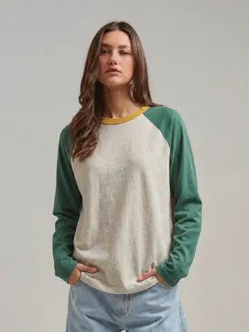 Classic Color Block Raglan Long Sleeve Tee