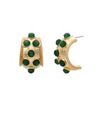 Dotted Antique Gold Bold Half Hoop