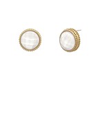 Faceted Round Stone Earrings