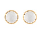 Mixed Metal Two Tone Round Post Earrings