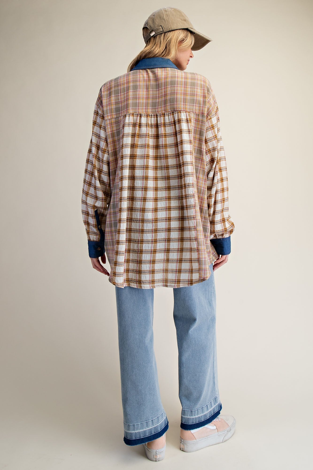 Maeve Mustard Plaid Top