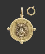 Large Gold Tiger Face Pendant