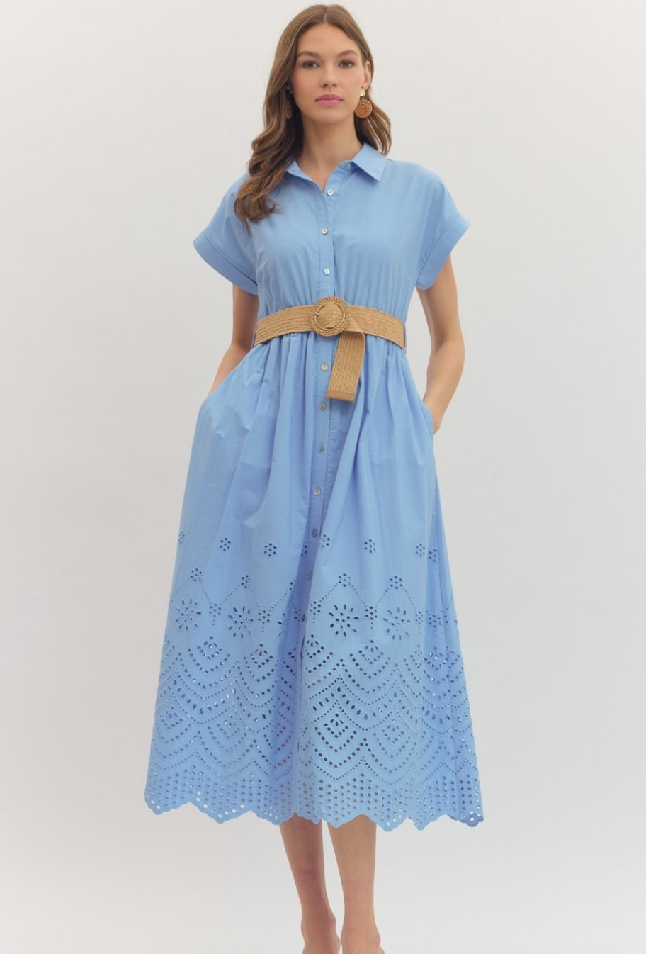 Eva Eyelet Midi Dress