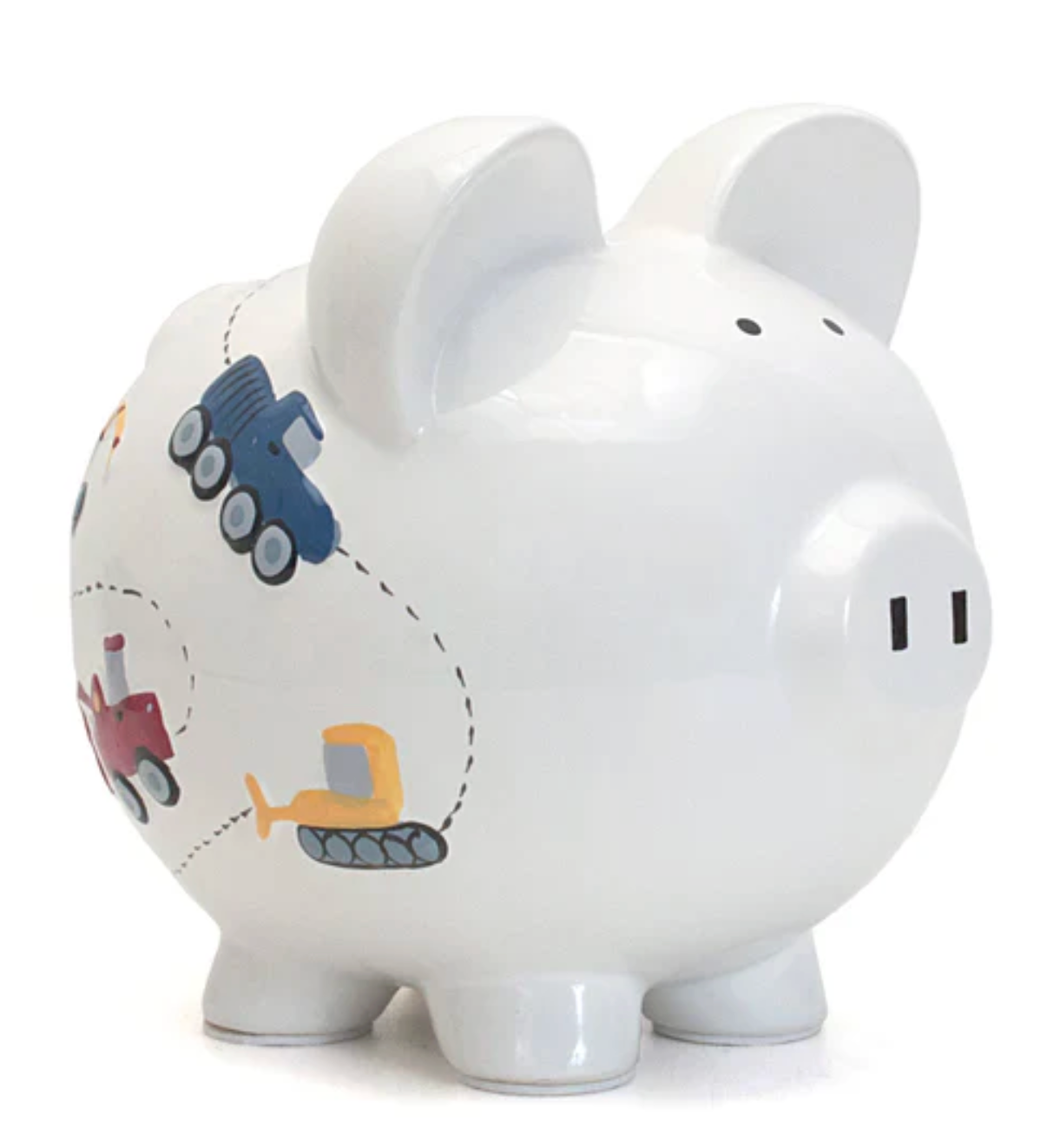 White Construction Large Piggy Bank