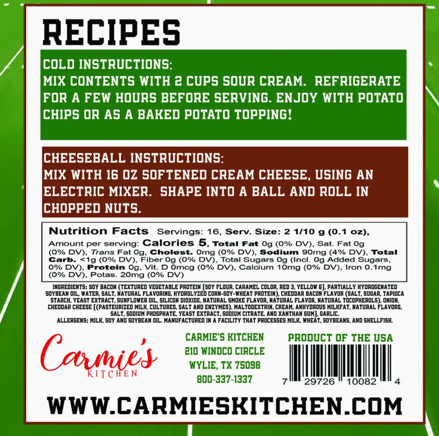 Pigskin Bacon Cheddar Dip Mix - Game Day Collection