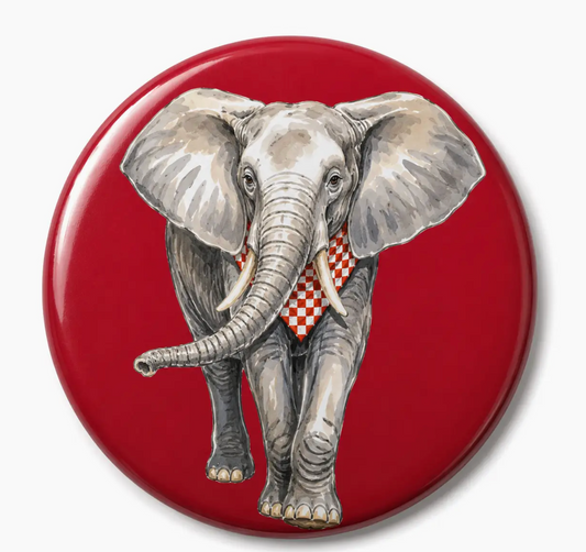 Watercolor Elephant Button Pin RTR