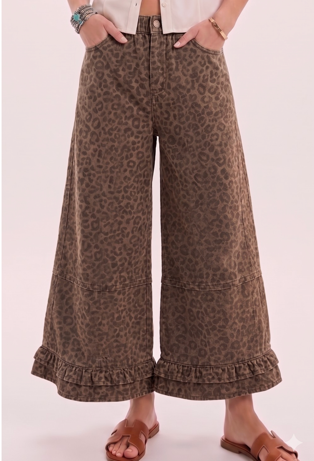 Mocha Leopard Ruffle