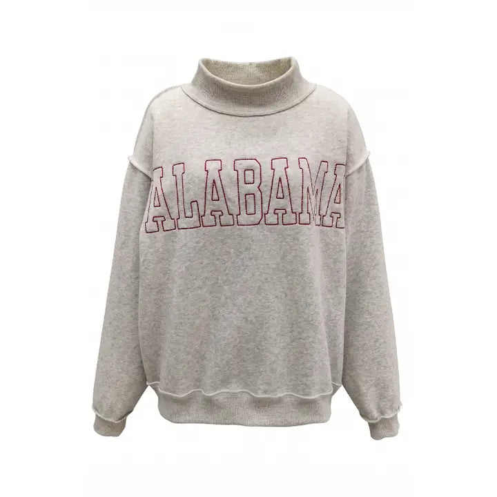 Alabama Embroidered Mock Neck Sweatshirt