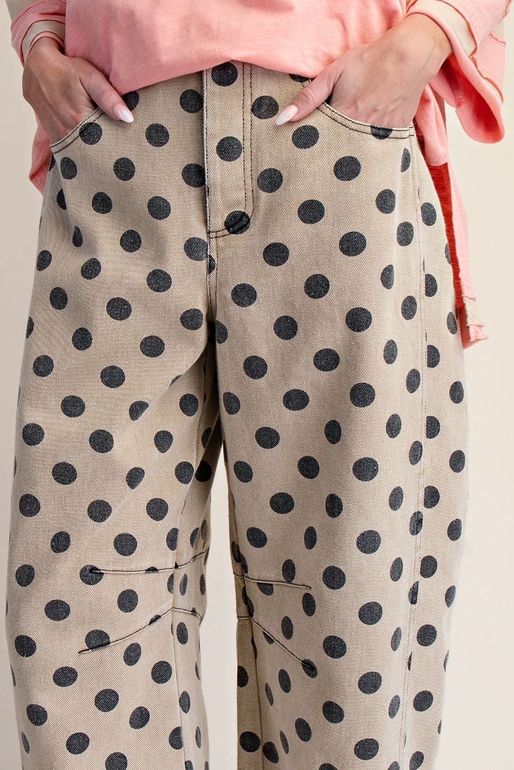 Dots Barrel Washed Twill Pant