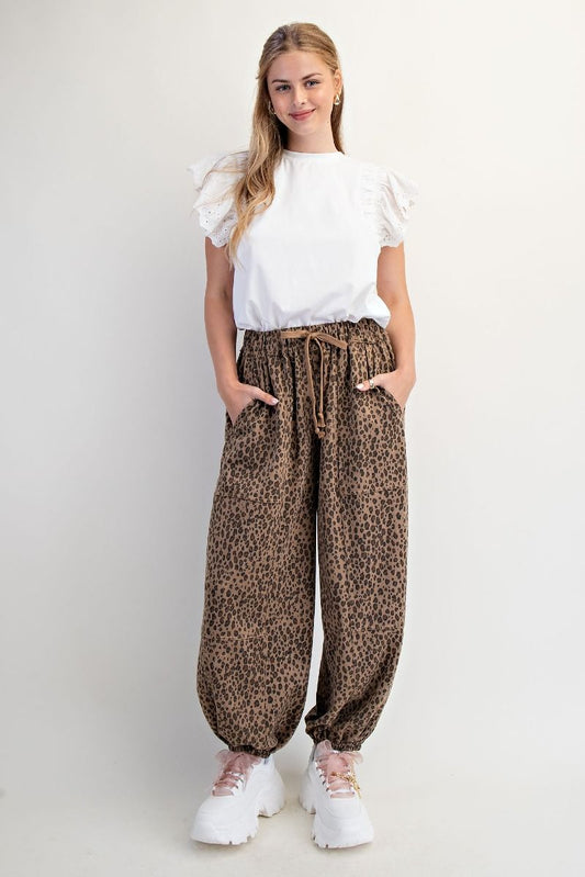 Leopard Print Knit Jogger