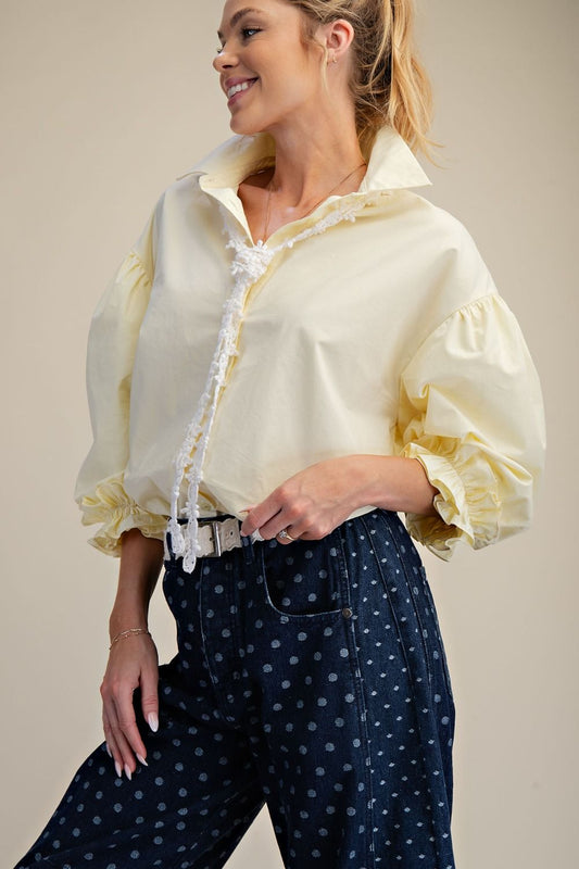Lemon Drop Puff Sleeve Top