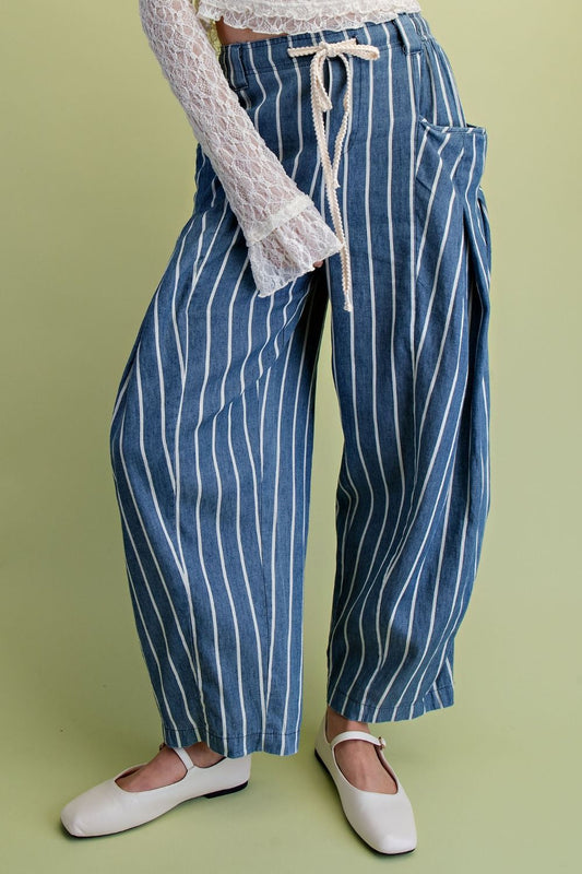 Pin Stripe Denim Pants